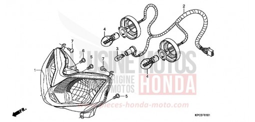 HEADLIGHT (XL125V7/8) XL125V8 de 2008